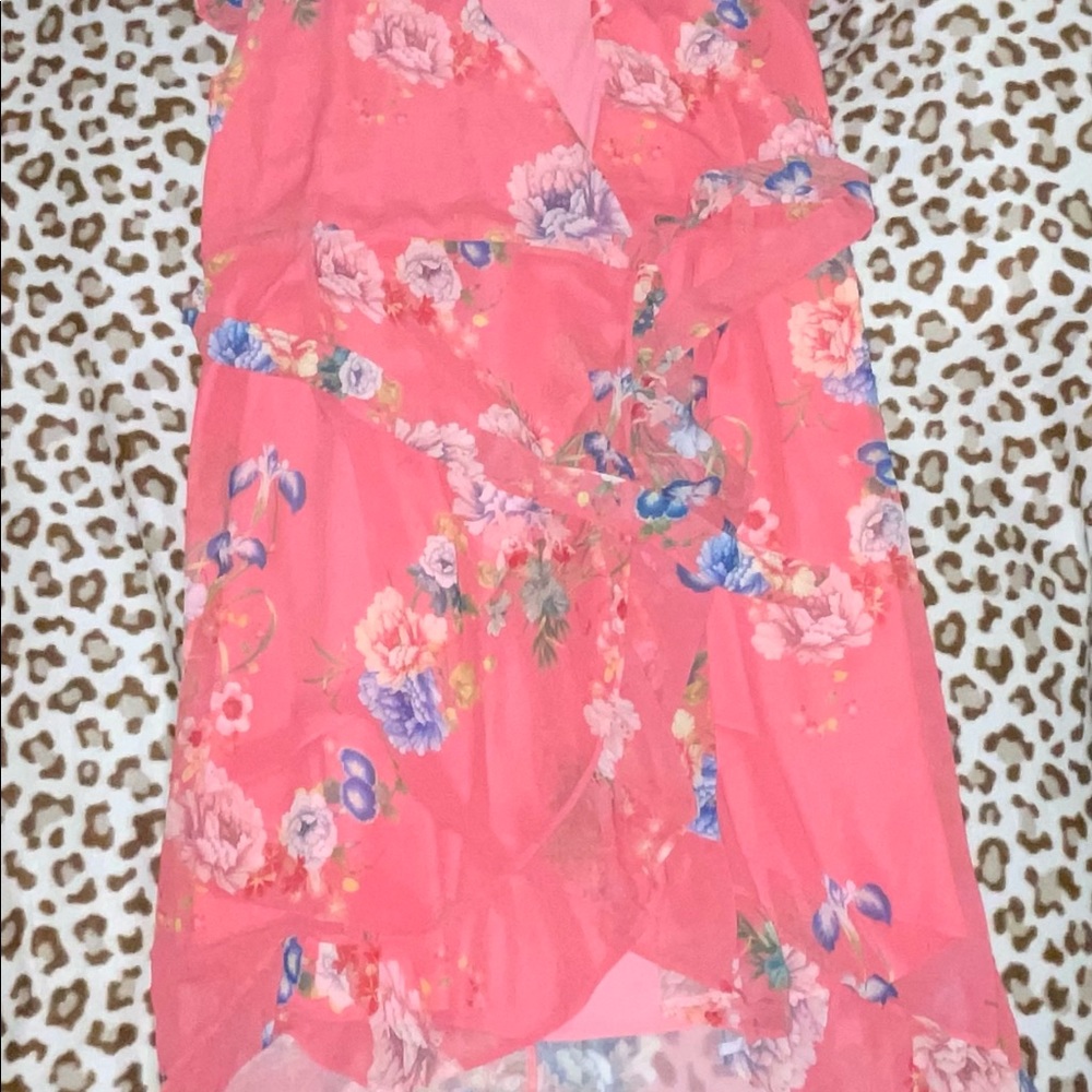 Sweet Pea by Staci Frati for NY & Co. Wrap Around Floral Dress Size: XXL